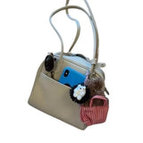 KYLETHOMASW  -  Light Gray Minimalist Handbag Women Pebbled Texture Leather Square Shoulder Bags Ladies Casual Niche Premium Boston Bag