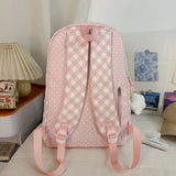 KYLETHOMASW  -  All Match High-capacity Backpack Women Students Travel Schoolbag Sweet Y2k Aesthetic Letter Print Dots Plaid Patchwork Backpacks