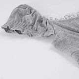 KYLETHOMASW  -  Summer Y2k Slim Sexy Square Collar Patchwork Appliques Casual Knitted T-Shirts