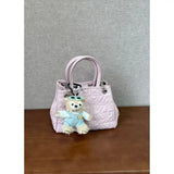 KYLETHOMASW  -  Sweet Cute Pink Bucket Handbag Women PU Leather Large Capacity Shoulder Bag Ladies Chain Y2K Harajuku Luxury Crossbody Bags Chic