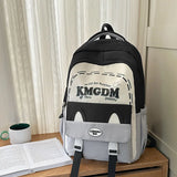 KYLETHOMASW  -  Cat's Ear Letter Mochilas Mujer New Japanese Fresh Mochila Student Bag Contrast Large Capacity Backpack Bags for Woman