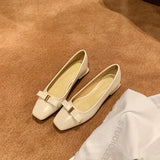 KYLETHOMASW  -  Spring Autumn New Leather Shoe for Woman Fashion Korean Style Soft Sole Anti-slippery Versatile Elegant Office Single Shoes