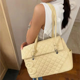 KYLETHOMASW  -  High Street Yellow Large Capacity Handbag Purse Hot Girls Leather Soft Casual Shoulder Bags Ladies Travel Y2k Mochila