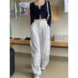 Kylethomasw  Streetwear Floral Printing Cargo Trousers For Women High Waist Patchwork Drawstring Casual Long Pants Female Fashion Style