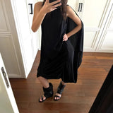 KYLETHOMASW  -  Niche Minimalist Wrinkled Stack Boots for Women Spring and Autumn New Open-ToeSandals with Single Strap and Hidden Heel Boots