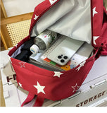KYLETHOMASW  -  Women Kawaii Rabbit's Ears Backpacks All Match Star Printing Casual Ita Bags Transparent Y2k High-capacity Students Schoolbags