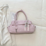 KYLETHOMASW  -  Women's PU Leather Rivet Star Handbag Sweet Cool Niche Aesthetic Daily Street Shoulder Tote Bag New Handbags and Purses