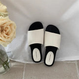 KYLETHOMASW  -  Shoes Slippers Soft Loafers Slides Summer Clogs Woman Comfort Rubber Silver Flat Beach Concise Women's Shoes Silver Ladies' Slip