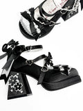 KYLETHOMASW  -  Original Lo Shoes Spring and Autumn New Fashion Round Toe Bow Sweet Cute Japanese Style Thick Sole High Heel Women's Pumps