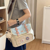 KYLETHOMASW  -  Y2k Transparent Ita Bag Kawaii Large Capacity Mochila Plaid Mochilas Mujer Bolsas Bags for Woman  Student School Backpack