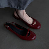 KYLETHOMASW  -  Sheepskin Version~New French Niche Round-Toe Bow Strap Summer Chunky Heel Open-Toe Sandals