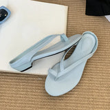 KYLETHOMASW  -  Luxury Footwear Low Heel Women Slippers Flip flops Shoes Fashion Round Toe Ladies Heeled Slippers Shoes Female Slides Sandals