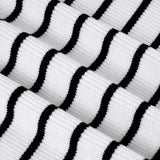 KYLETHOMASW  -  Simple Striped Slim Fit Patchwork Women Camisole Tops  Short Sleeve Causal Basic Simple Chic Blouses