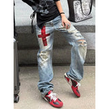 KYLETHOMASW  -  American Retro Hot Girl New Washed High Waist Jeans Women Summer Thin Slim Ripped Jeans Y2k Chic Trendy Streetwear Daily Casual