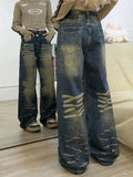Kylethomasw Y2k Oversized Vintage Jeans Woman Hip Hop Blue Vintage Fashion Kpop Wide Leg High Waist Denim Pants Causal Bottoms Mujer