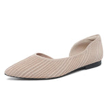 KYLETHOMASW  -  New Women D'orsay Flats Shoes Stretch Soft Ballerinas Loafers Femmes Pointed Toe Slip On Moccasines Fly Weaving Princess Ballets