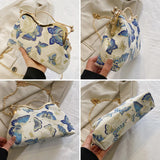 Kylethomasw Handbag For Women Exquisite Women's Bag Butterfly Printing Shoulder bag Metal frame PROM Party Clutch Fashion Crossbody Bag