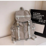 KYLETHOMASW  -  Korean Style Outdoor Drawstring Backpack Sports Waterproof Travel Nylon Backpack Commute Solid Color Hiking Shoulder Bag Women