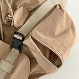 KYLETHOMASW  -  Korean Solid Color Drawsting Backpacks Light Weight Nylon Ruched Shoulder Bags Large Capacity Casual Student Schoolbag Travel
