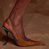 KYLETHOMASW  -  New 2025 European Summer Women's Slimming High-quality High Heel Sandals Fashion Pointed Party Wedding Women Large Size 34-43