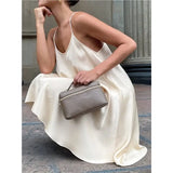 KYLETHOMASW  -  Women's Long Silky Tank Top Spaghetti Strap Camisole Slip Dress Backless Loose Dress