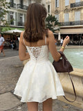 KYLETHOMASW  -  Sweet Dress Women Backless Shirring Jacquard Slip Y2K Hollow Elegant Birthday Banquet Party Summer Trend Chic Bodycon