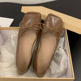 KYLETHOMASW  -  Spring New Women Flat Shoes Fashion Square Toe Shallow Slip On Ladies Casual Ballerina Shoes Soft Flat Ballet Shoes New