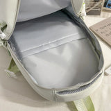 KYLETHOMASW  -  Contrast Color Plaid Kawaii Embroidery Schoolbags High-capacity Sweet Students Ins Backpacks Japanese Women Transparent Ita Bags