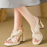 KYLETHOMASW  -  Summer Fashion Women Thick Heel Sandals Casual Open Toe Ladies Stripper Party Dress Sandalias