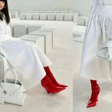 KYLETHOMASW  -  Elegant Pointed Toe Wedge Heel Women's Pumps and Heels Double Ankle Strap Buckle Wedding Women's Shoes Fashionab Women's Sandals