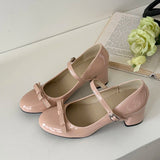 KYLETHOMASW  -  Gentle Wind Bow One Strap Mary Jane Shoes Women's Summer Block Heel Pump Shoes