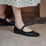 Kylethomasw Mary Jane Shoes Women 2024 Spring New Genuine Leather Ladies Shoes Buckle Comfortable Flat Shoes Women