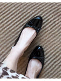 KYLETHOMASW  -  New French-style Round-toe Gentle Bow Low-heel Shallow Single Shoes with Open Back, Single-strap Closed-toe Sandals for Women