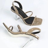 KYLETHOMASW  -  Solid color square Back Strap thin high heel sexy summer non-slip designer shoes fashion party open toe women sandal women shoes