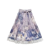 Kylethomasw Lolita Half-length Skirt  For Woman Gift Belt Elegant Skirt Midlength Skirt