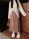 KYLETHOMASW  -   Sweet Cake Long Skirts Women Mesh New Loose Chic Summer 2024 OL Elegant Casual High Street Slim Gentle Vacation