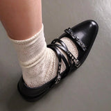 KYLETHOMASW  -  Roman Style Pointed Toe Ladies Shoes 2025 Fashion Mid Heels Rivet Women Single Shoes Elegant Versatile Casual Women Shoes