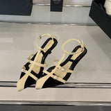 KYLETHOMASW  -  Pointed Heel Sandals Ankle Strap Open Toe All-Match Beach Shoes 2025 Women's Peep Comfort High New Girls Stiletto Gladiator Pump