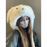 KYLETHOMASW  -   Sweet Hot Girl Bear Ear Furry Hat Women's Autumn/winter Funny Ears Movable Bomber Hats Fashion Female Trendy Accessories