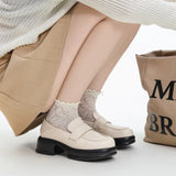 KYLETHOMASW  -  Women's Vintage British Style Loafers JK College Style Thick Sole Dress women's shoes Elegant Casual Leather Shoes Zapatos Mujer