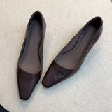 KYLETHOMASW  -  Leather Kitten Heels Pumps Shoes for Woman, Minimalist Office Slip on Zapatos Para Mujer,Elegant Footwear Chaussures Pour Femmes