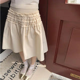 KYLETHOMASW  -  Japanese Preppy Style Women Skirts Solid Ruffles Sweet Long Skirt Fashion Spring Summer A-line Faldas Mujer