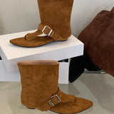 KYLETHOMASW  -  White Sandals Woman Thong Low Heels Ankle Boots Summer Ladies Shoes Punk Black Sandals Brown Flip Flops Sandales Femmes 2025