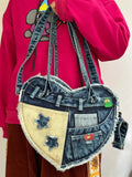 KYLETHOMASW  -  Star Contrast Denim Bag Shoulder Crossbady Bags for Woman Underarm Bolsos De Mujer Spice Girl Sac Femme Original Heart Bolso