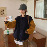KYLETHOMASW  -  Streetwear Y2K Baseball Jackets Women Oversized Patchwork Bomber Coat Bf Harajuku Preppy Korean Casual All Match Outerwear