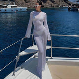 KYLETHOMASW  -  Bohemian Beach Holiday Bikini Cover-Ups Dress Sun Protection Bodycon Chic Women Sexy Backless Long Dress Club Party Night