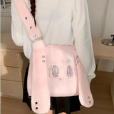 KYLETHOMASW  -  Japanese Kawaii Fluffy Ear Women's Handbag Cartoon Fashion Y2k Aesthetic Cute Shoulder Bag Casual All Match Chic Crossbody Bags