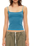 KYLETHOMASW  -  Y2k Aesthetic Casual Knitted Stripe Tank Top Women Streetwear Slim Fit Cropped Tanks Harajuku Grunge Vintage Backless Camisole