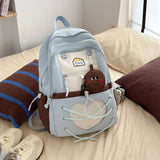 KYLETHOMASW  -  Sweet Love Heart Mochilas Mujer Simple Lightweighte Mochila Student Bag Korean Style Backpack Large Capacitybags for Woman