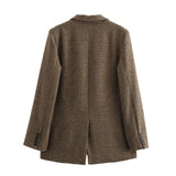 KYLETHOMASW  -  British Fashion Vintage Plaid Suit Minimalist Elegant Single Breasted Winter Jacket Blazers Women Tops